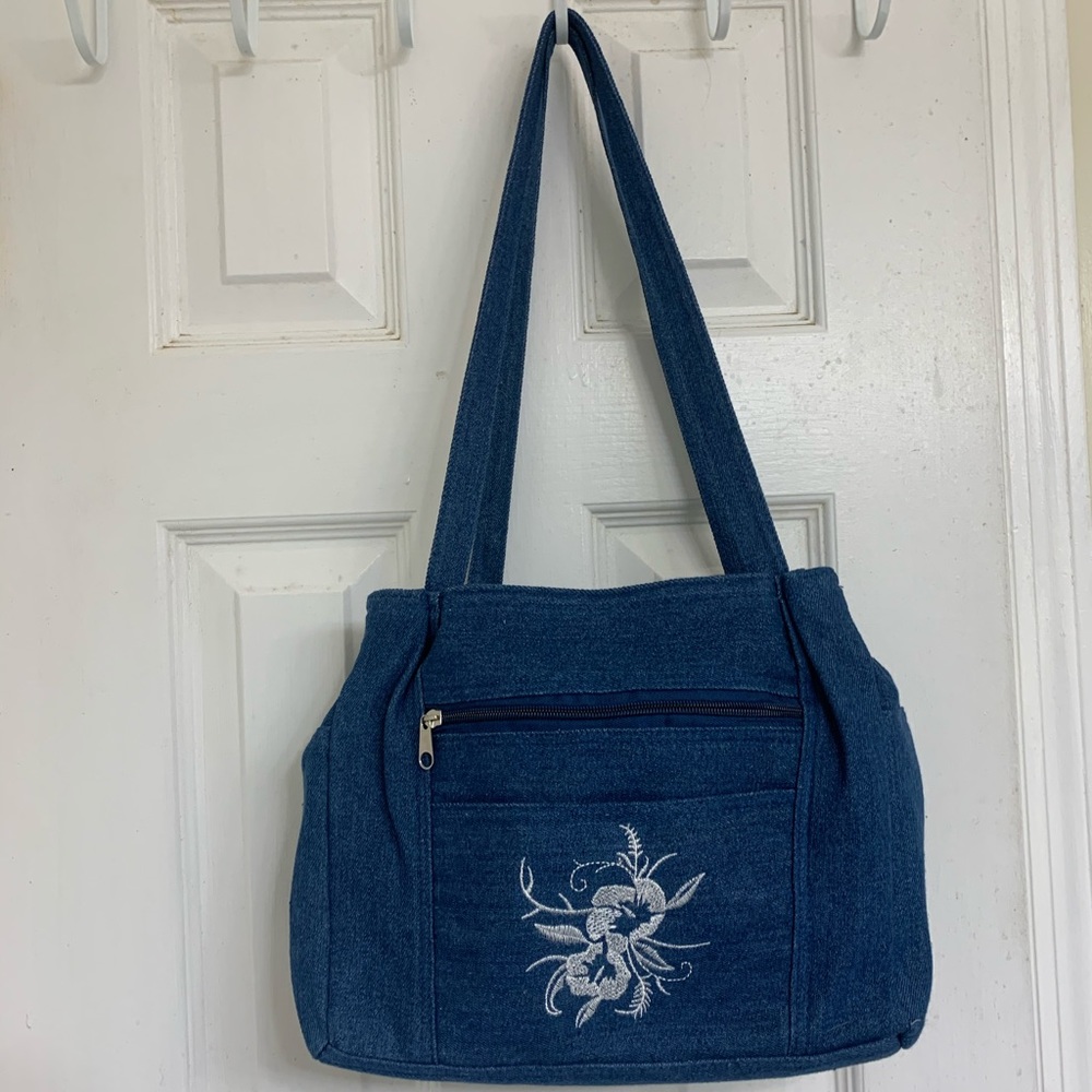 Denim Purse (w/ Pouch and Change Purse)